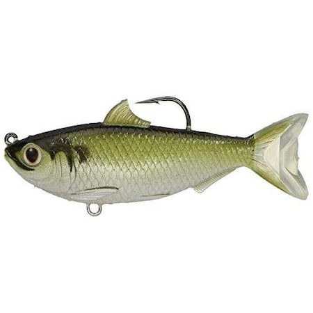 Livetarget Threadfin Shad Swimbait, 312, 40 Hook 12 Oz, GreenBronze, Medium Slow Sinking TFS95MS703